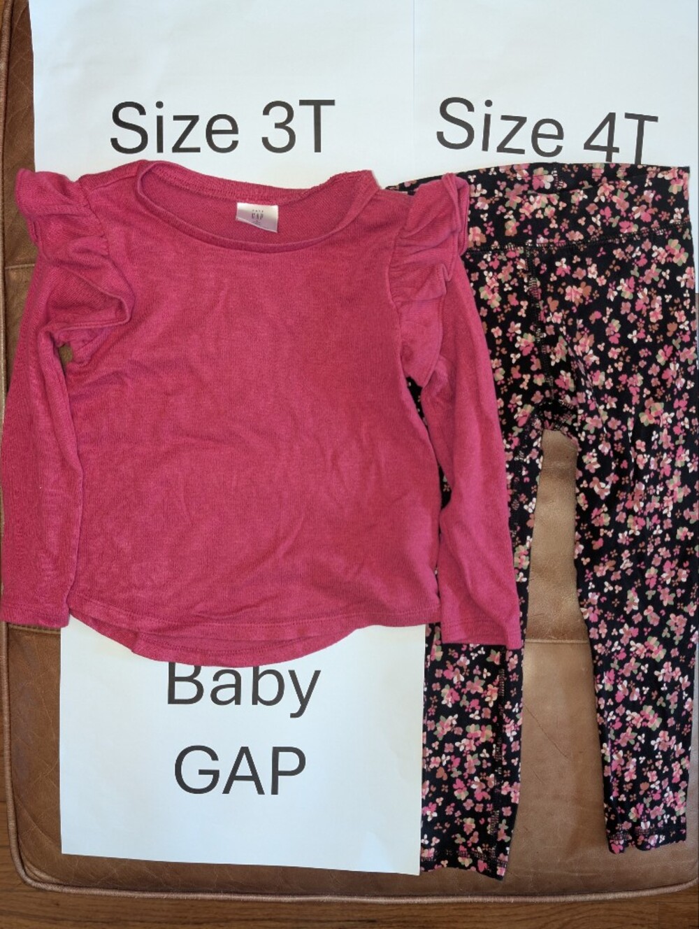 Gap Long Sleeve Top Size 3T And Flower Print Leggings Size 4T